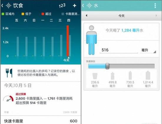 Fitbit Charge HR 客户端在饮食上的一些设定不太符合中国国情，但总体上说瑕不掩瑜