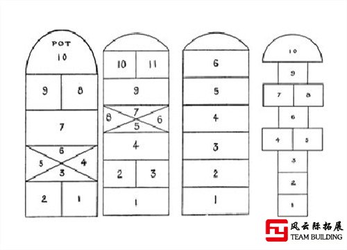 跳房子游戏格子线图片,四种格子线画法图纸